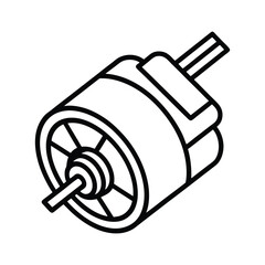 brushless dc motors line art on white background
