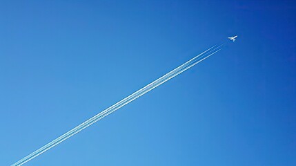 airplane tracks in the sky, airplane in the sky