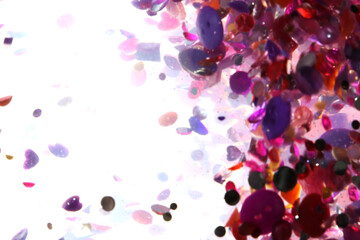 pink glitter, crystals and stones and bubbles in the water, beautiful original shiny background, glitter tornado