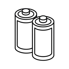 rechargeable batteries line art on white background