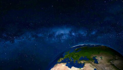 Earth Night With Milky Way