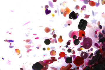 pink glitter, crystals and stones and bubbles in the water, beautiful original shiny background, glitter tornado
