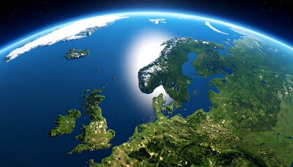 Earth Northern Europe Aerial View.