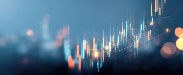 The dynamic financial graph showcasing market trends and analysis in vibrant colors.