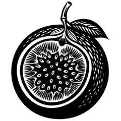 vector illustration of an apple with leaves