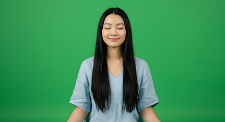 Fototapeta premium Smiling woman in relaxed posture