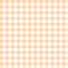Peach gingham seamless pattern with pale checkered layout