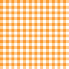 Orange gingham seamless pattern with traditional square check design