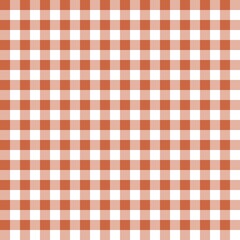 Terracotta gingham seamless pattern with earthy orange check layout