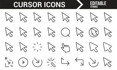 User Interface Cursor Icon Set: Different Arrow and Click Pointer Styles