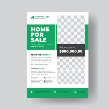 Modern Real Estate Flyer Template Home for Sale Six Hundred Thousand Dollars