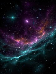 Obraz premium Cosmic nebula, vibrant hues