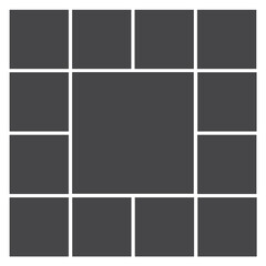 geometric photo collage grid rectangle template shape. Modern tiles pattern mosaic for portfolio presentation. Background and photo album for wall mood board