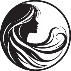 Modern Woman Head Silhouette – Elegant Beauty Vector

Graceful Lady Silhouette with Long Hair – Fashion Vector Art

Minimalist Woman Profile Silhouette Inside Circle Frame

