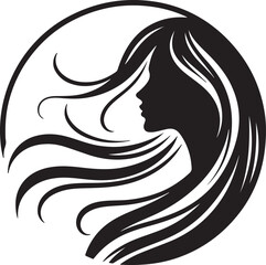 Modern Woman Head Silhouette – Elegant Beauty Vector

Graceful Lady Silhouette with Long Hair – Fashion Vector Art

Minimalist Woman Profile Silhouette Inside Circle Frame

