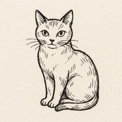 Obraz premium Charming hand-drawn cat illustration.