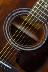 Close-Up of Acoustic Guitar Soundhole