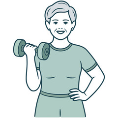 girl with dumbbells