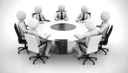 Business team meeting around table.