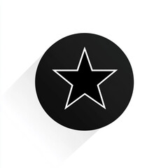 An icon of a black star inside a circle, featuring a simple and minimalistic design on a white background, rendered in high-resolution vector style with flat colors and high contrast