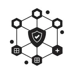 Fototapeta premium Post Quantum Blockchain Technology Silhouette