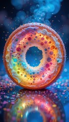 Magical Rainbow Bagel Glowing, Glittery, & Delicious