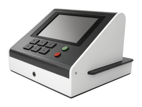 Retail point-of-sale terminal png POS terminal png payment terminal png card reader png cash register png checkout terminal png transparent background image