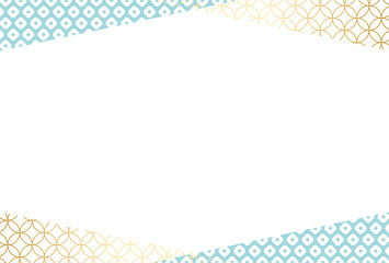 夏 お中元 暑中見舞い 水色 和柄 背景 フレーム