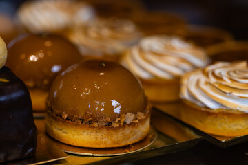 Gourmet Desserts Display, Caramel Domes