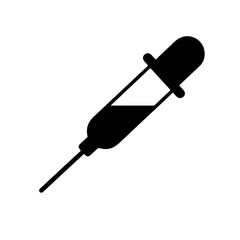 Black and white pipette vector illustration, simple medical design element