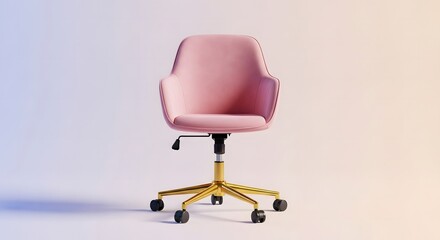 Stylish Pink Office Chair with Gold Base Modern Home Decor