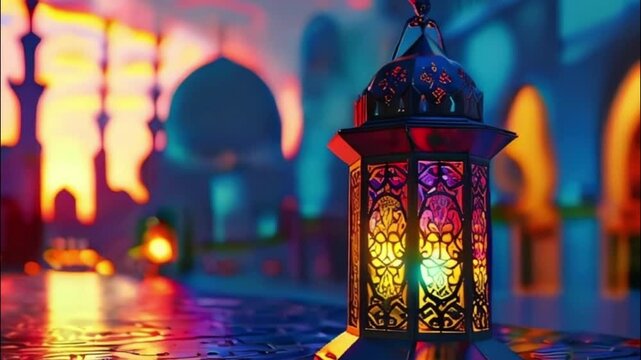 Beautiful greeting card with holiday composition for celebrate Ramadan