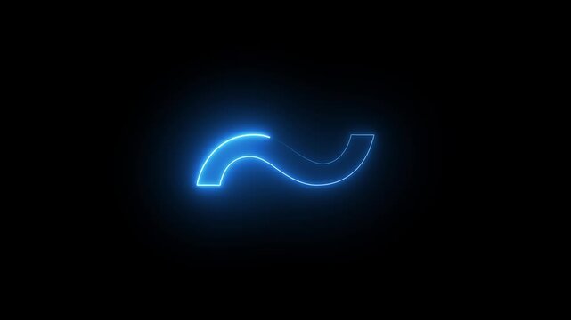 Glowing neon light Tilde sign animation Tild icon symbol on black background. Neon Punctuation Symbols Tilde icon animation concept