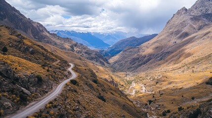 Majestic Andean Mountain Road: A Winding Path Through Breathtaking Scenery