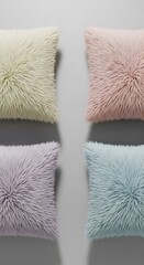 Soft Fluffy Plush Throw Pillows in Pastel Colors Home Decor