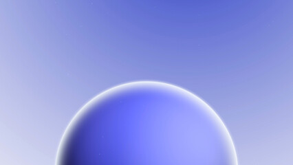 Minimal blue sphere with smooth gradient on pastel sky background. Elegant 3D abstract shape for modern branding, presentation, poster, clean design and soft stylish backdrop.