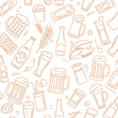 beer seamless pattern memphis style outline line bundle set background download