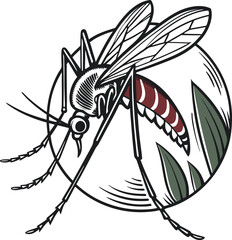 Mosquito icon and insect logo animal illustration design graphic