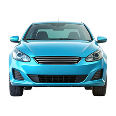 Sky Blue Car Front View &ndash; Bright and Modern Vehicle Design on Pure White Background

