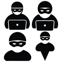 thief criminal robber icon logo isolated vector illustration on white background