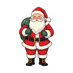 Fototapeta premium Merry Christmas card with santa claus illustartion Christmas theme with Santa