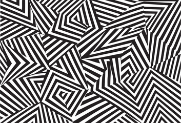 Abstract Dazzle Camouflage Pattern
Geometric Optical Illusion Stripes
Modern Black and White Op Art Design
Intricate Striped Camouflage Background