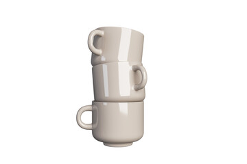 3 ceramic cups stacked on top of each other
