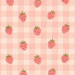 Strawberry pattern on pink.
