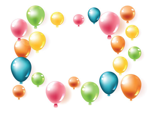 Balloon isolated on white background. Vector flat illustration. Birthday balun flies for party and celebrations.