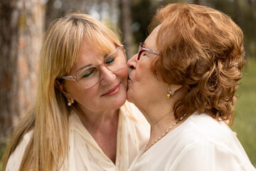 Mother-daughter bond captured in a loving embrace