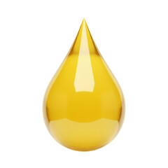 Golden Oil Droplet A Single Drop of Liquid Gold isolated on transparent bacckground