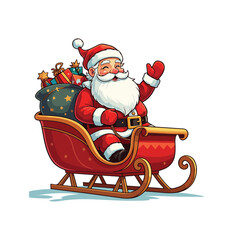 Merry Christmas card with santa claus illustartion Christmas theme with Santa