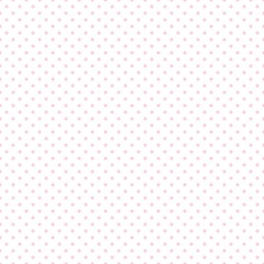 Soft baby pink polka dot seamless pattern with small round dots on white background