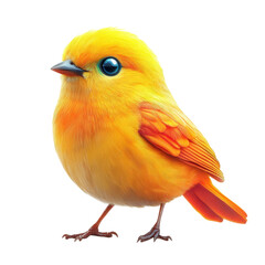 Little Yellow Bird a charming portrait cute bird isolated avian friend on transparent background